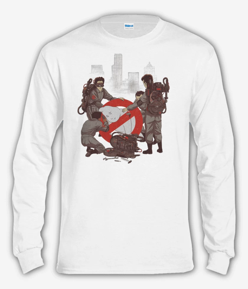 Polera manga larga Blanco de Fantasma Atrapado
