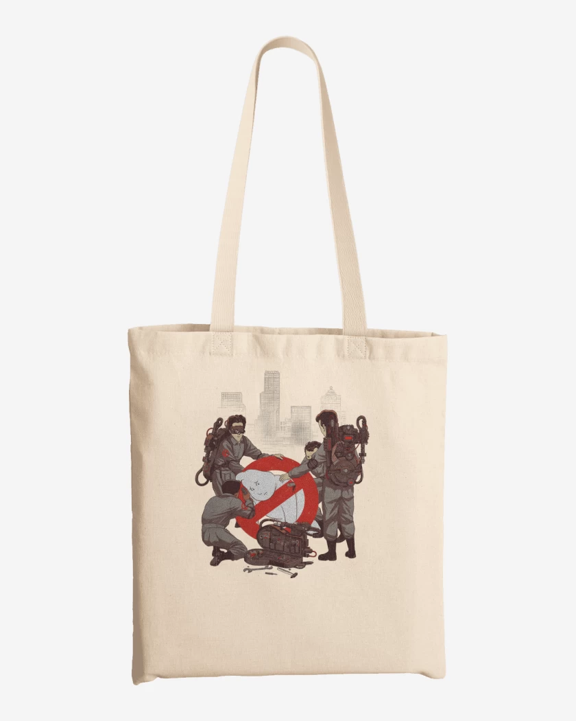 Totebag Blanco de Fantasma Atrapado