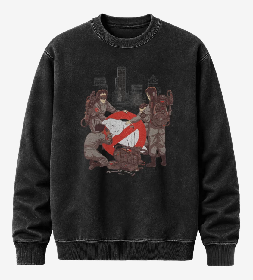 Poleron Polo Acid Wash Negro de Fantasma Atrapado
