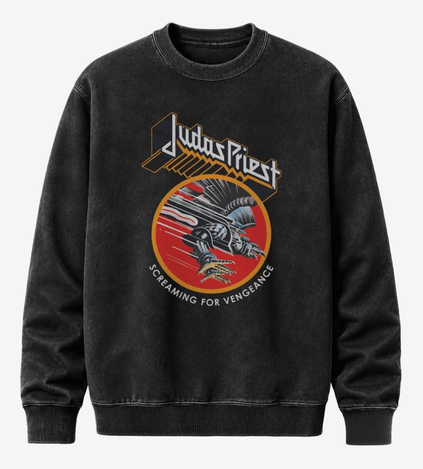 Poleron Polo Acid Wash Negro de Screaming for vengance