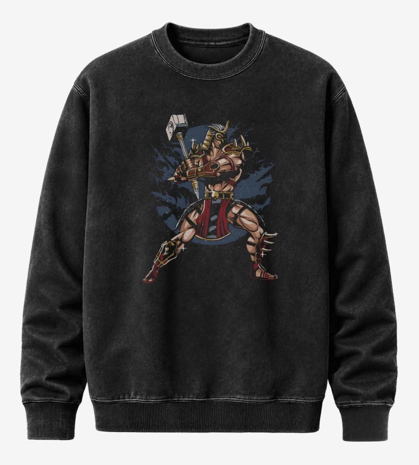 Poleron Polo Acid Wash Negro de Shao Kahn