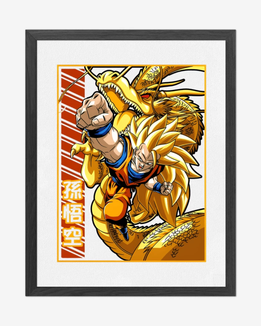 Cuadro decorativo Blanco de Son Goku fase 3