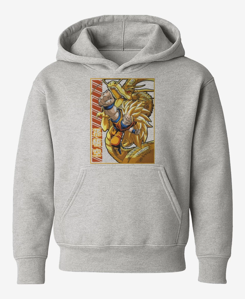 Poleron de niño Gris Melange de Son Goku fase 3