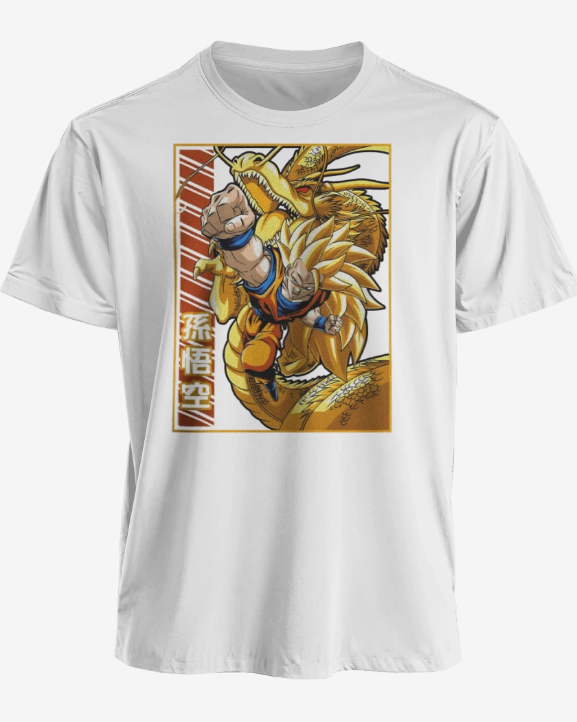 Polera premium Blanco de Son Goku fase 3
