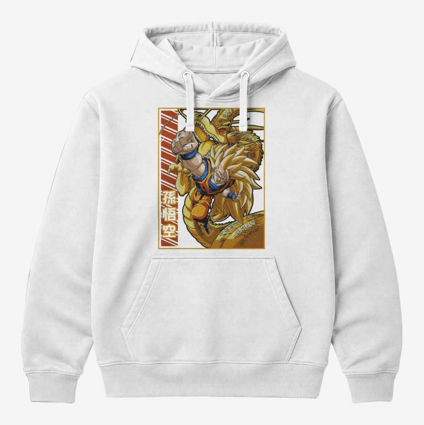Polerón Canguro Blanco de Son Goku fase 3
