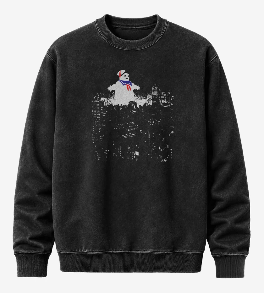 Poleron Polo Acid Wash Negro de Stay Puft