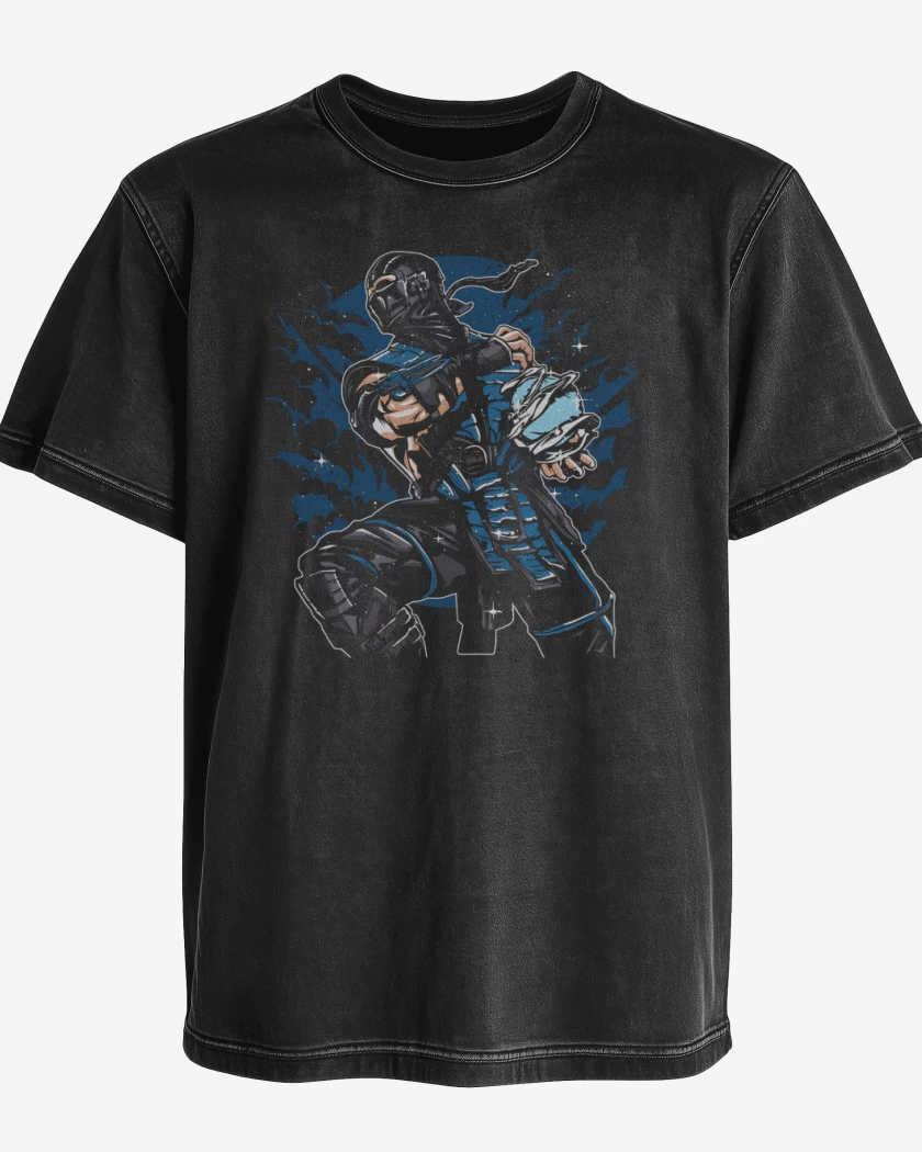 Polera desgastada Negro de Sub Zero 2