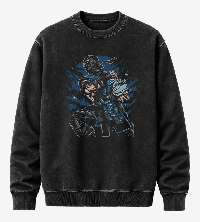 Poleron Polo Acid Wash Negro de Sub Zero 2