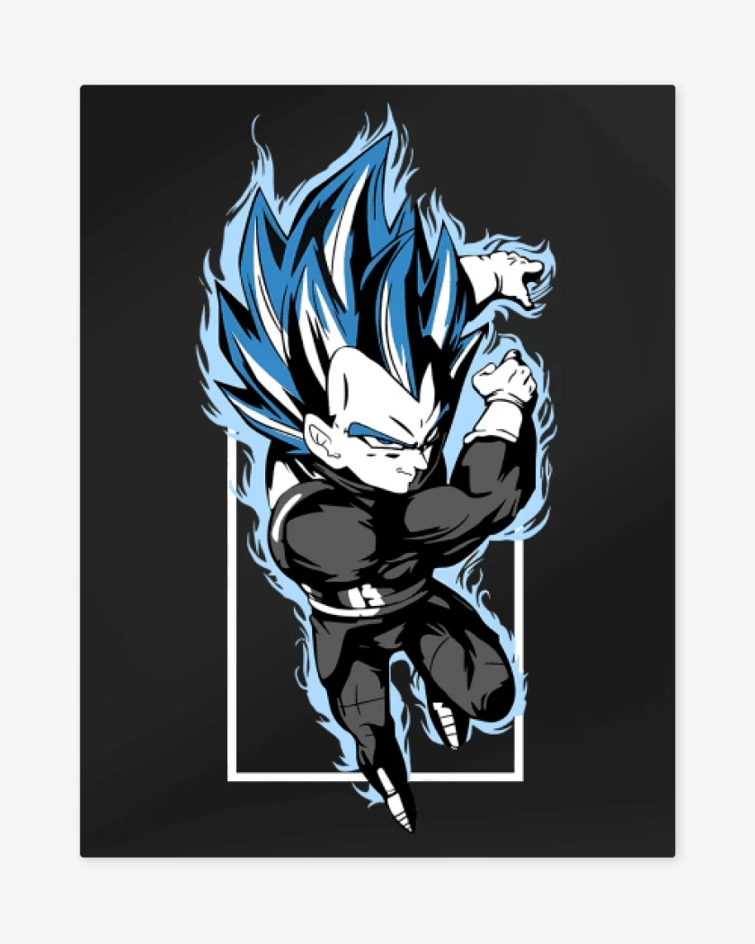 Print metalico Negro de Vegeta Blue Saiyan