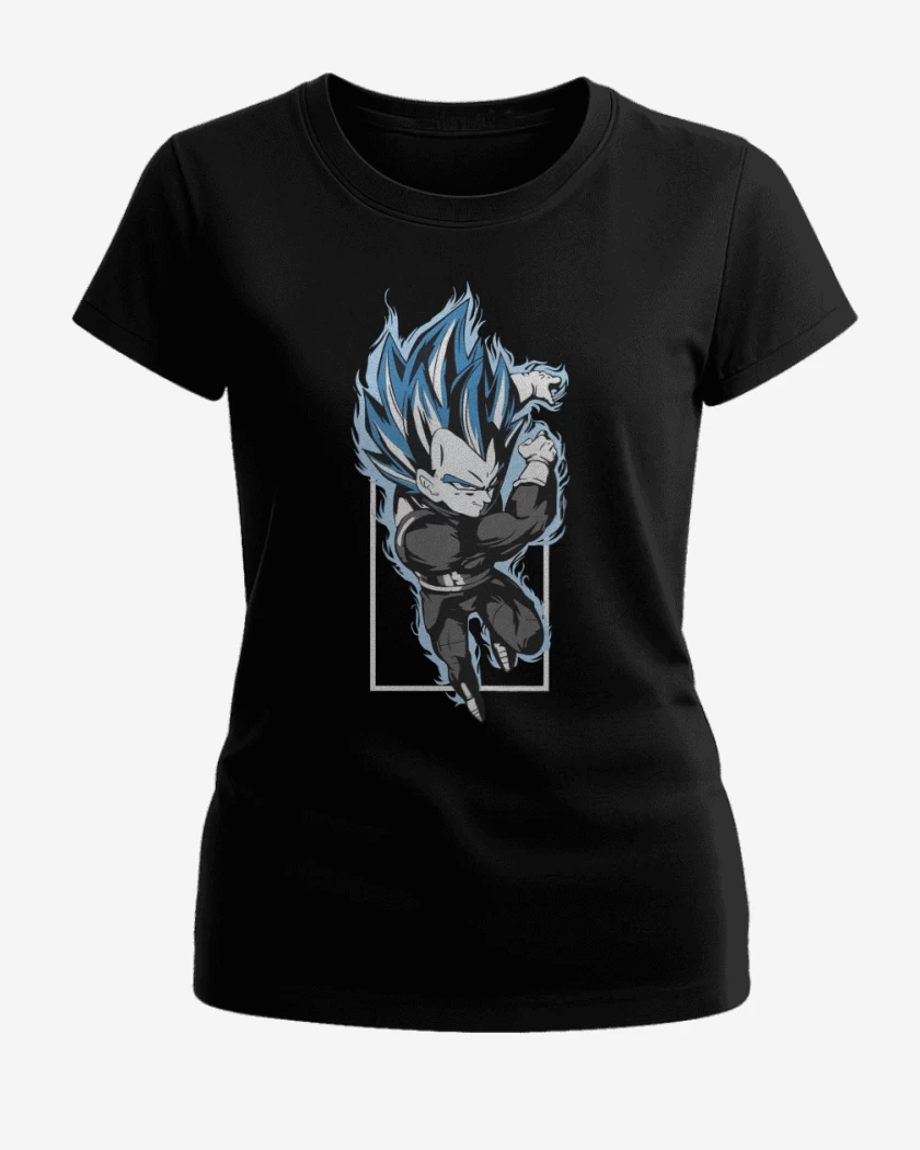 Polera de Mujer Negro de Vegeta Blue Saiyan