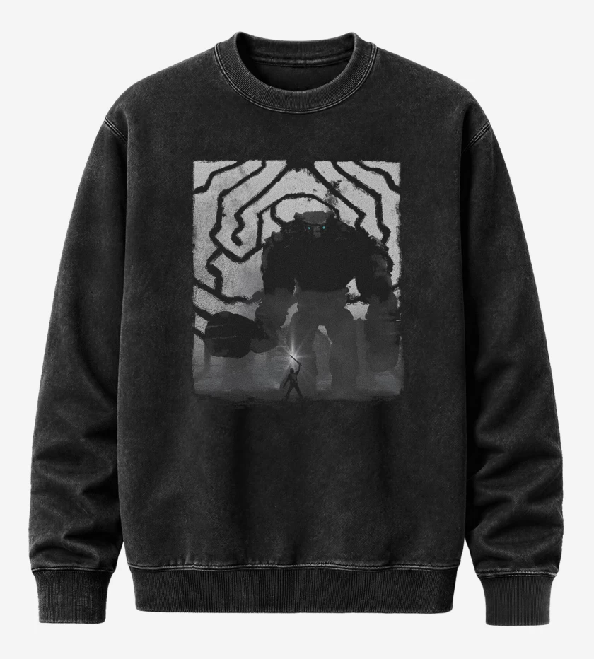 Poleron Polo Acid Wash Negro de Shadow of the Colossus 3