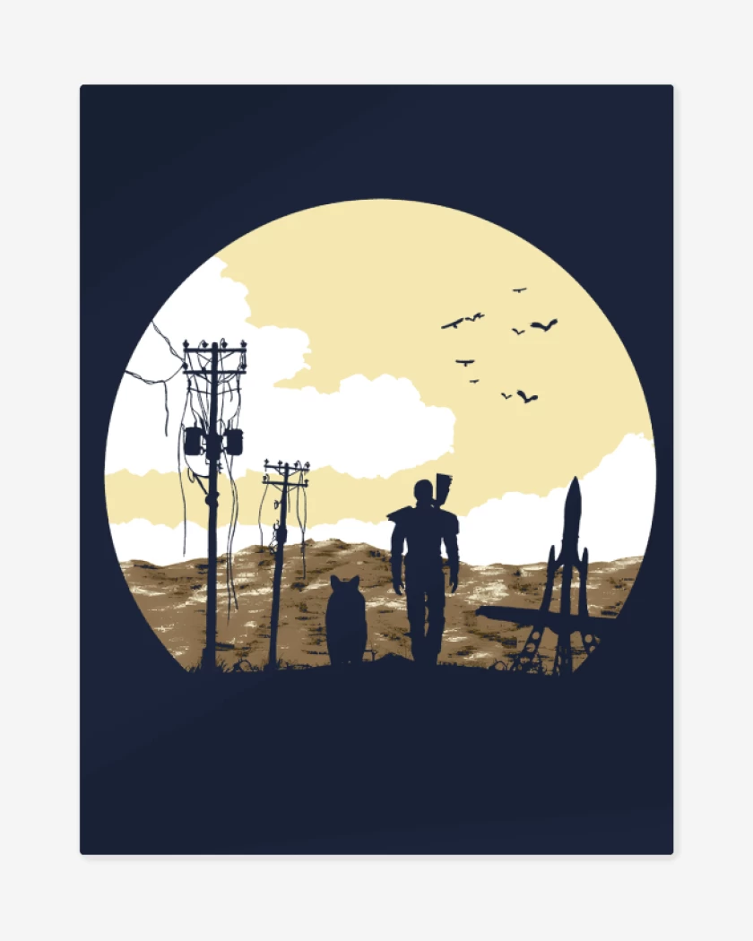 Print metalico Azul Marino de Wasteland