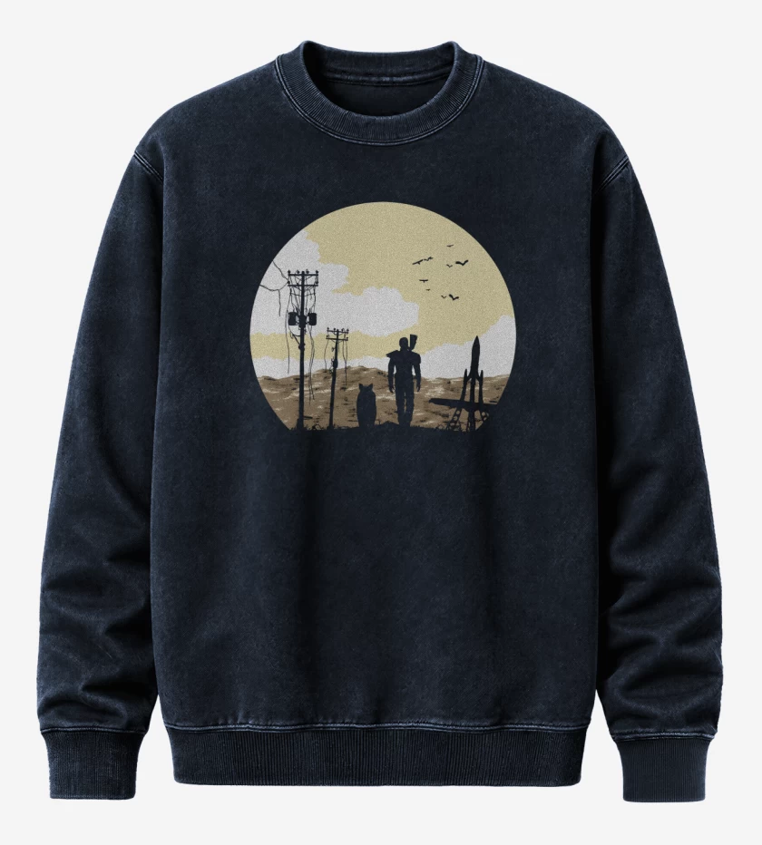 Poleron Polo Acid Wash Azul Marino de Wasteland