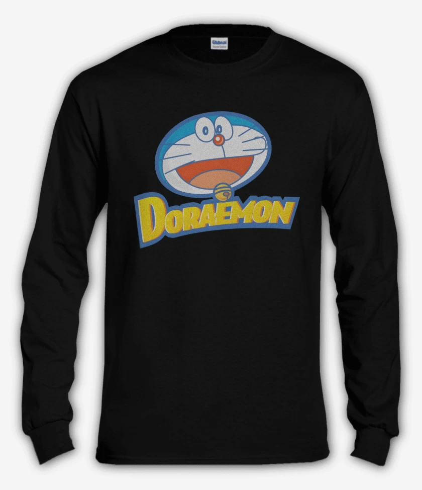 Polera manga larga Negro de Doreamon El Gato Cósmico