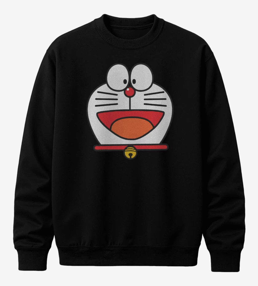 Poleron polo Negro de Doraemon Face