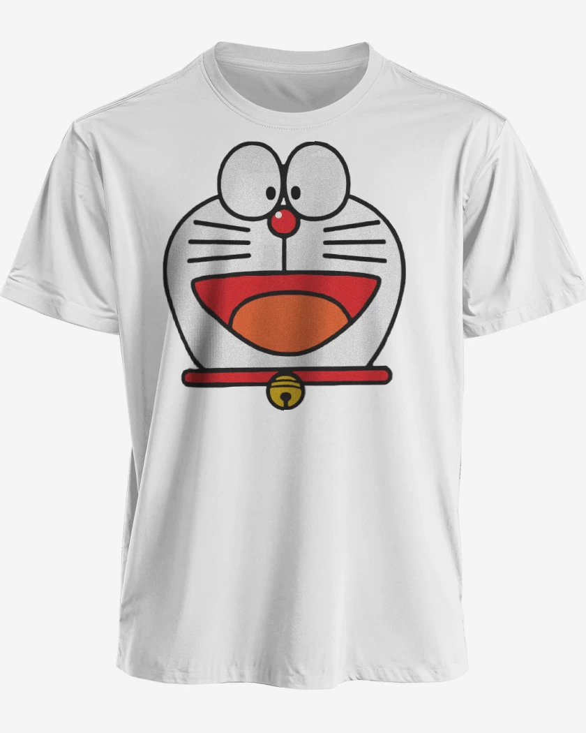 Polera premium Blanco de Doraemon Face