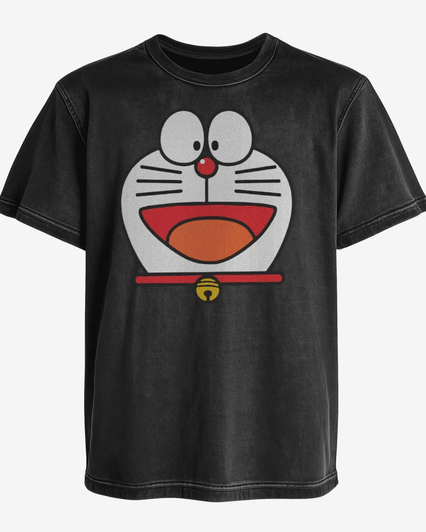 Polera desgastada Doraemon Face