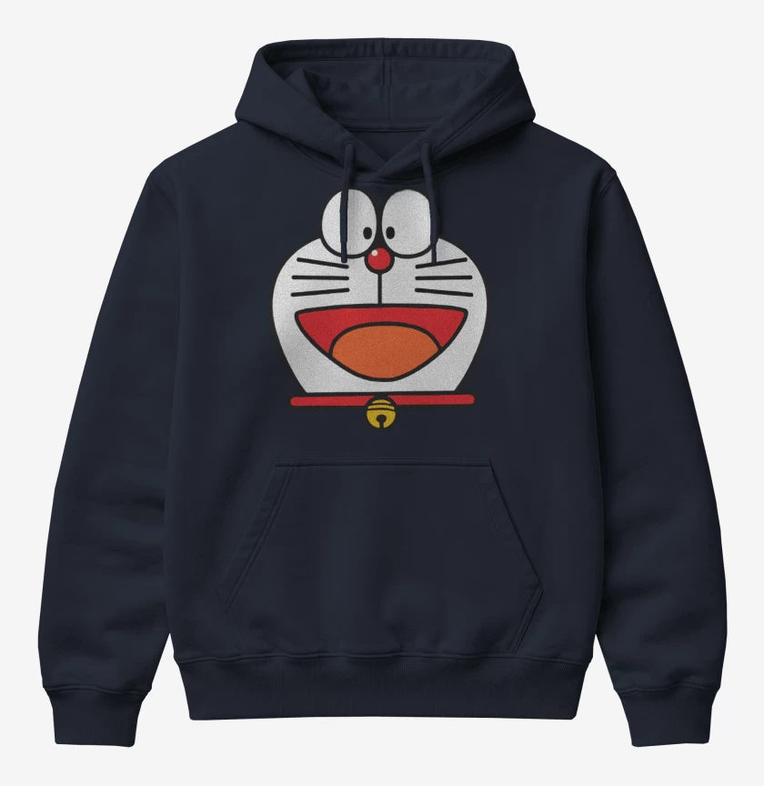 Poleron Canguro básico Azul Marino de Doraemon Face