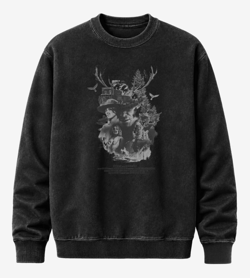 Poleron Polo Acid Wash Negro de Historias del Viejo Oeste