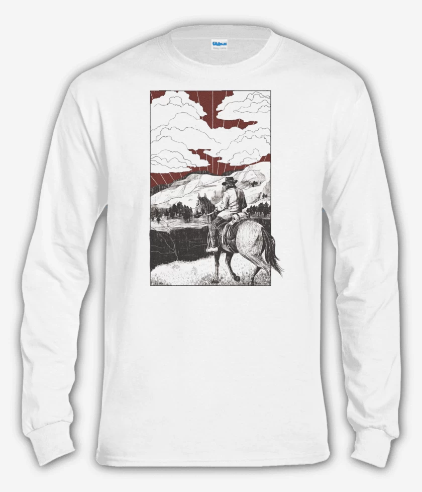 Polera manga larga Blanco de Cabalgata de Morgan