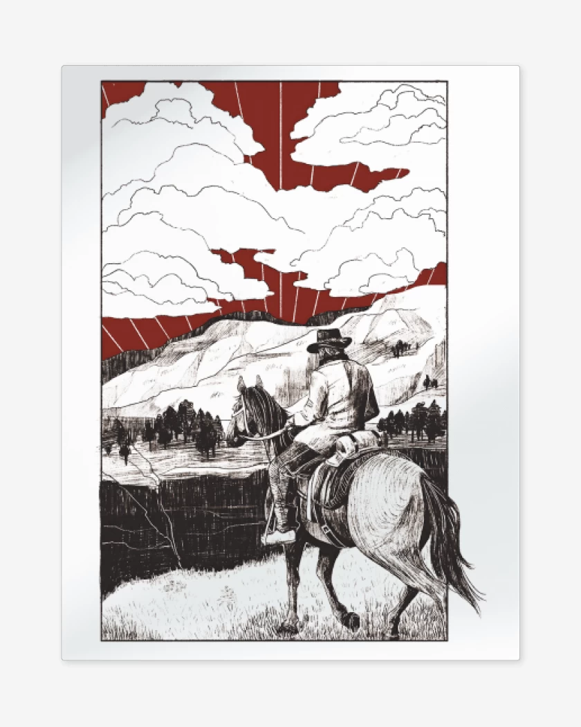 Print metalico Blanco de Cabalgata de Morgan