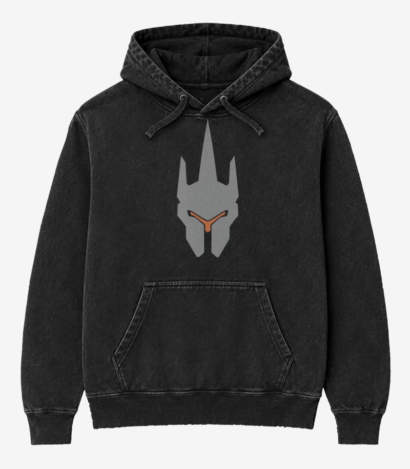Poleron Canguro Acid Wash Negro de Reinhardt