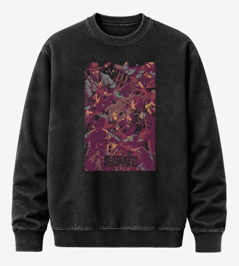 Poleron Polo Acid Wash Negro de Pelea de Cantina
