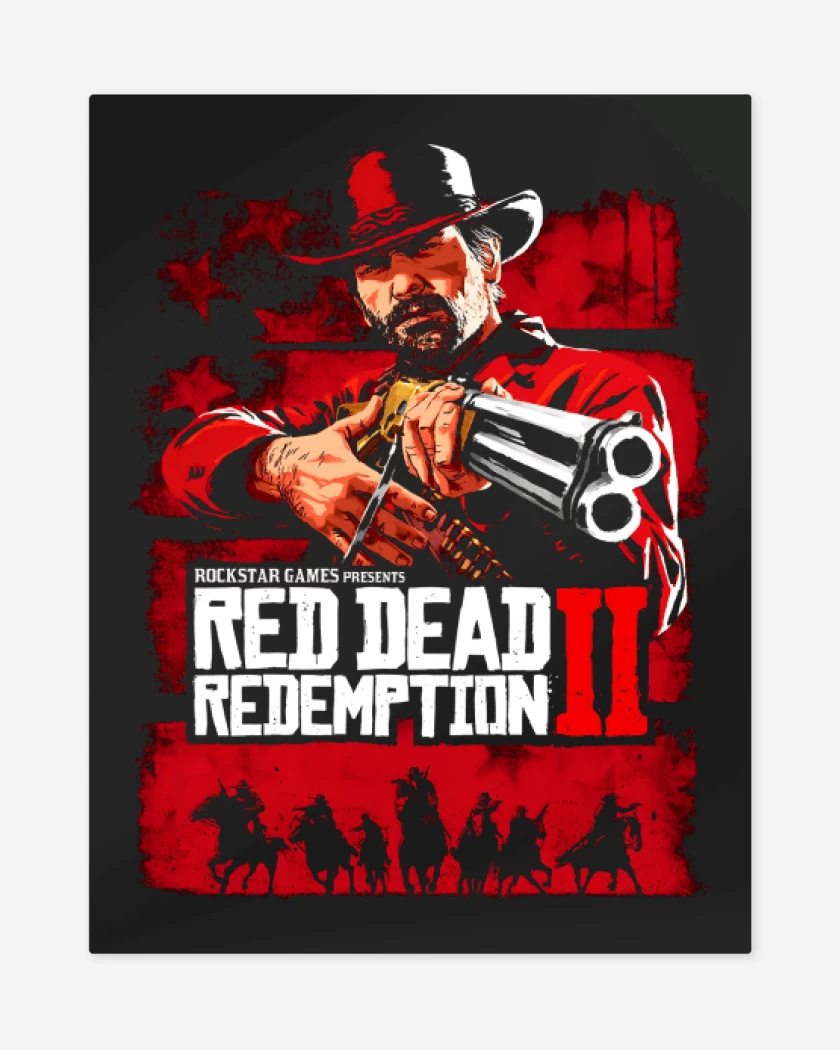 Print metalico Negro de Red Dead Redemption II