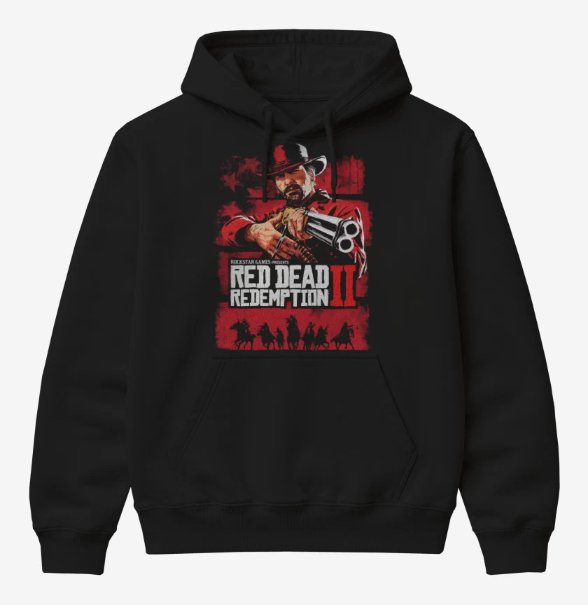 Poleron Canguro básico Negro de Red Dead Redemption II