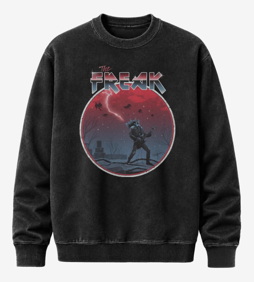 Poleron Polo Acid Wash Negro de The Freak Eddie Munson