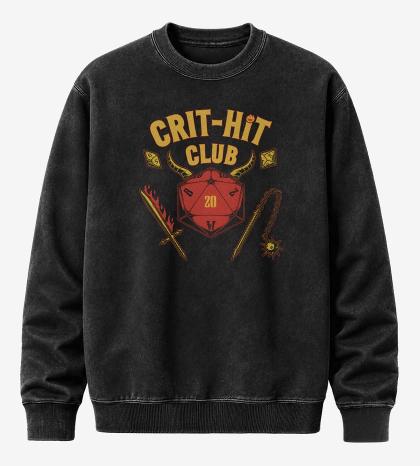 Poleron Polo Acid Wash Negro de Critical Hit Club