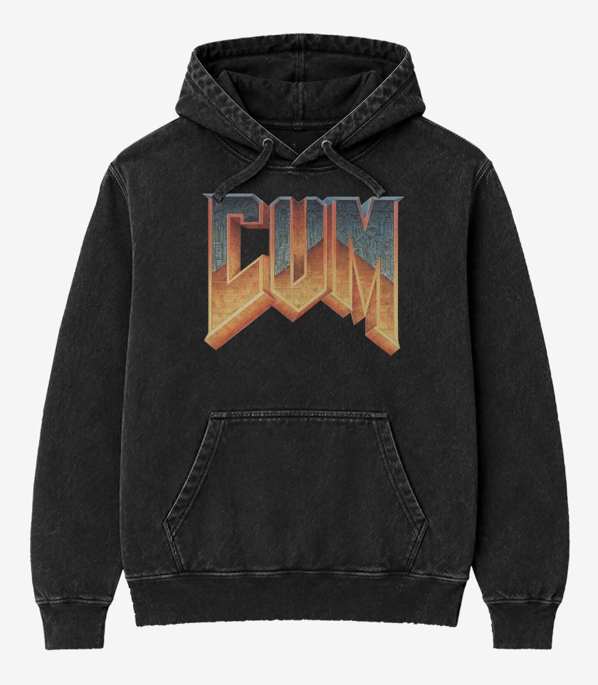 Poleron Canguro Acid Wash Negro de Cum 