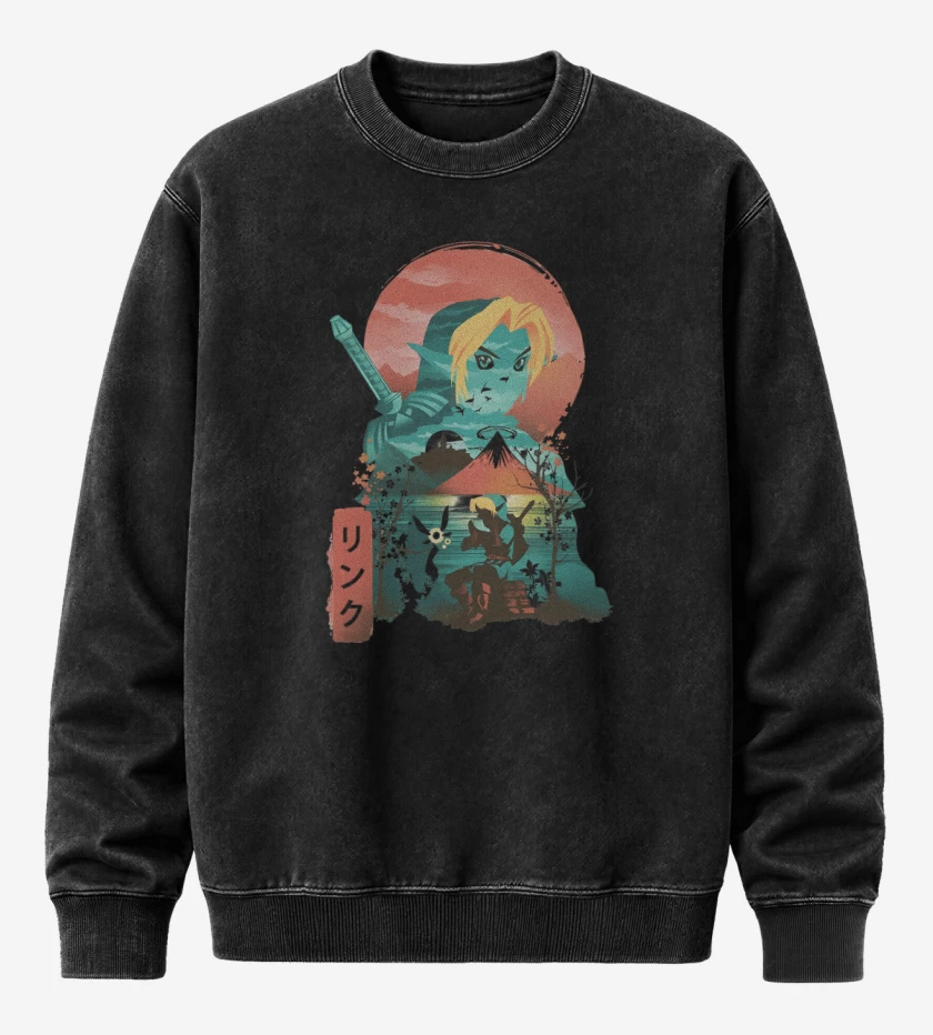 Poleron Polo Acid Wash Negro de Ocarina