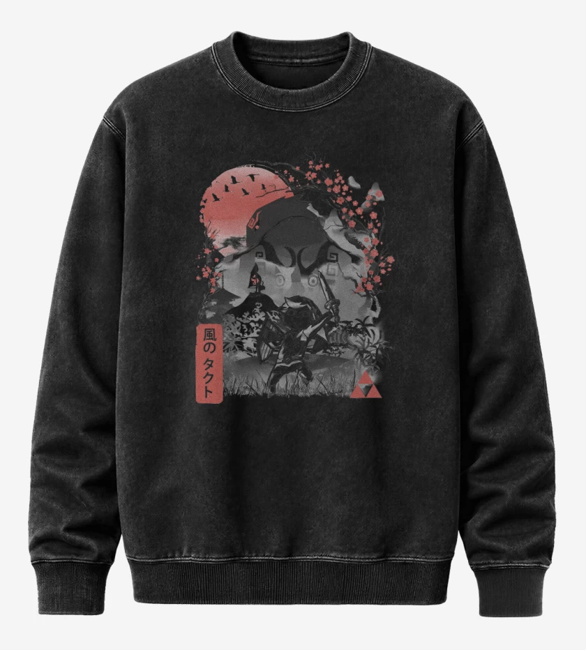 Poleron Polo Acid Wash Negro de Alzamiento de Link