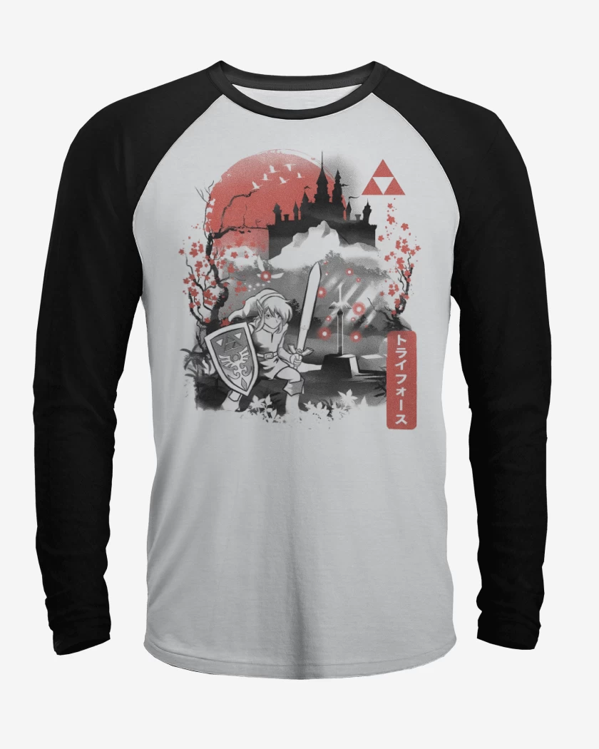 Polera Raglan Blanco / Negro de Link del Pasado