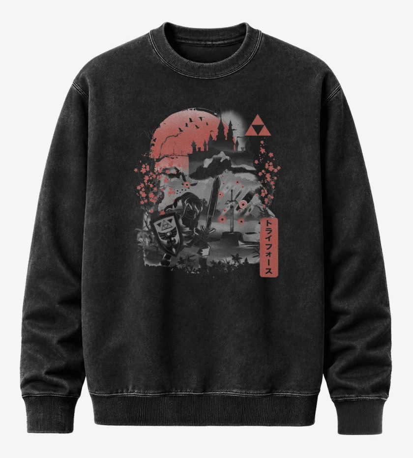 Poleron Polo Acid Wash Negro de Link del Pasado