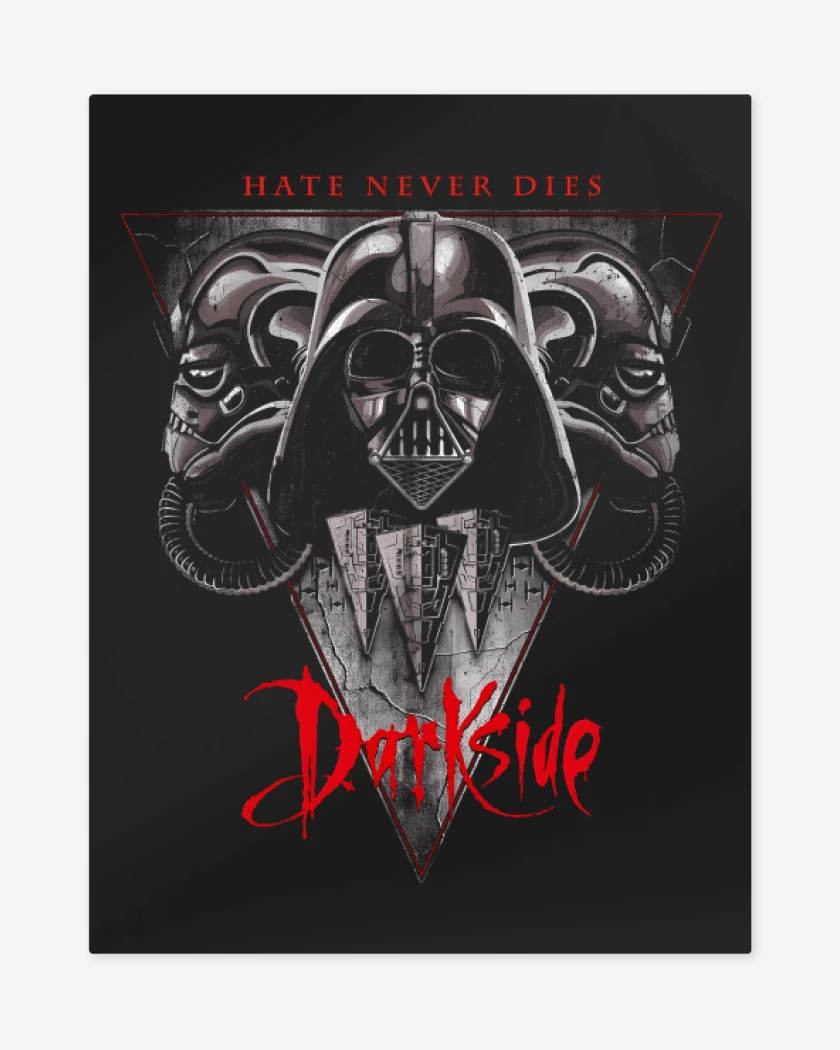 Print metalico Negro de Darkside Hate Never Dies