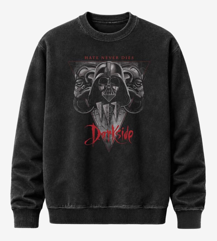 Poleron Polo Acid Wash Negro de Darkside Hate Never Dies