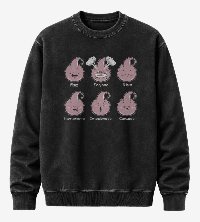 Poleron Polo Acid Wash Negro de Majin Moods