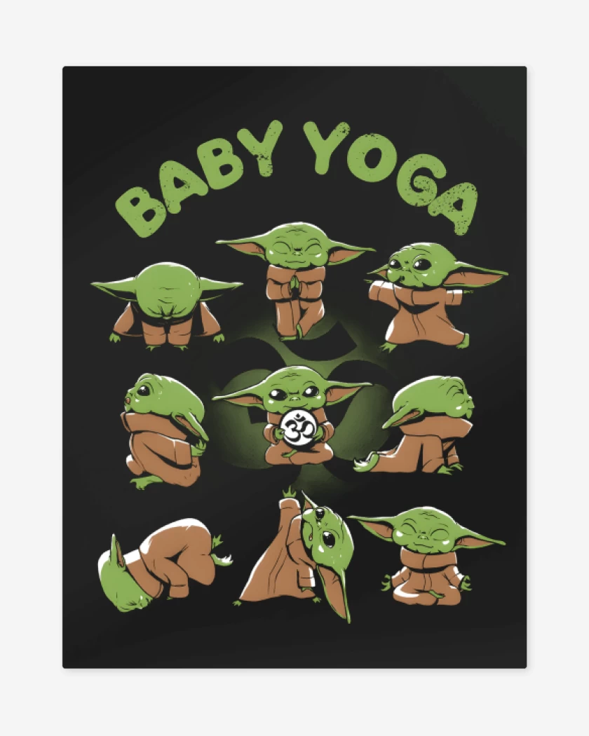 Print metalico Negro de Baby Yoga