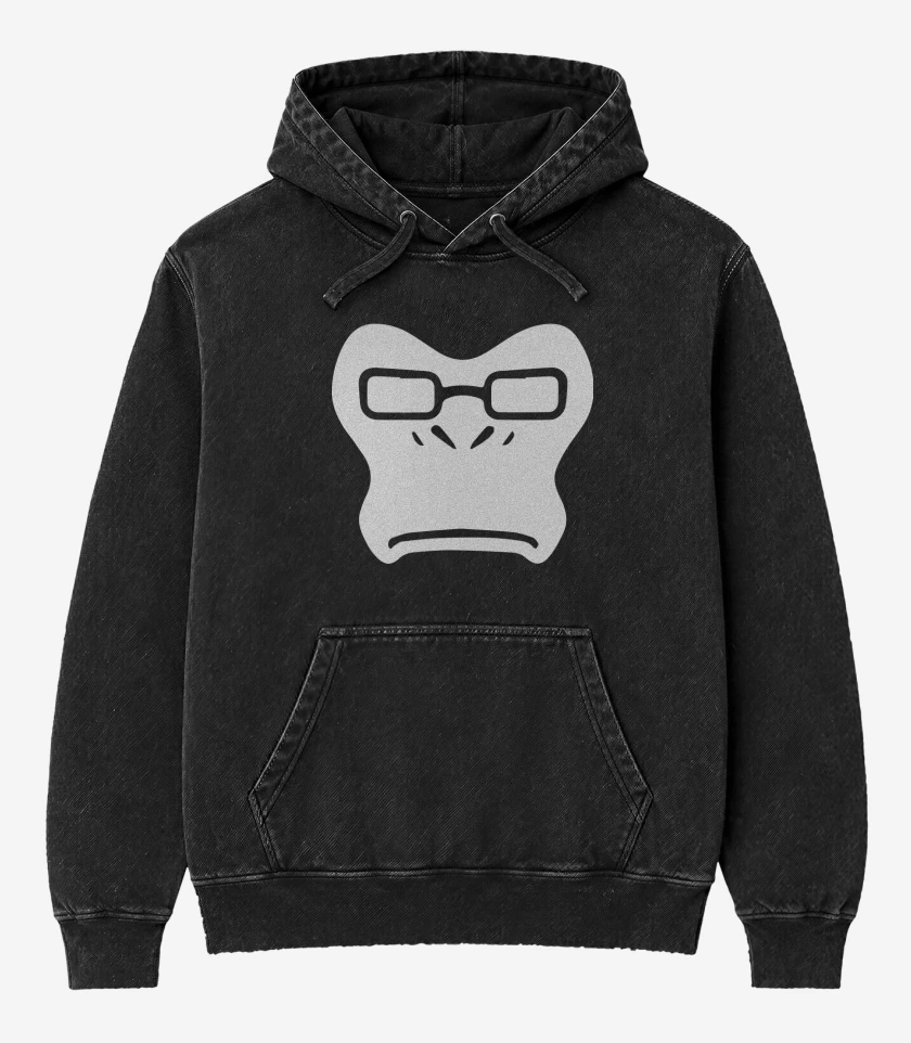 Poleron Canguro Acid Wash Negro de Winston