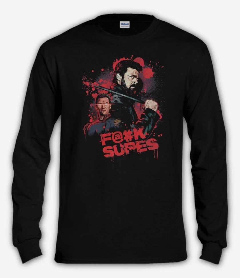 Polera manga larga Negro de Fuck Supes