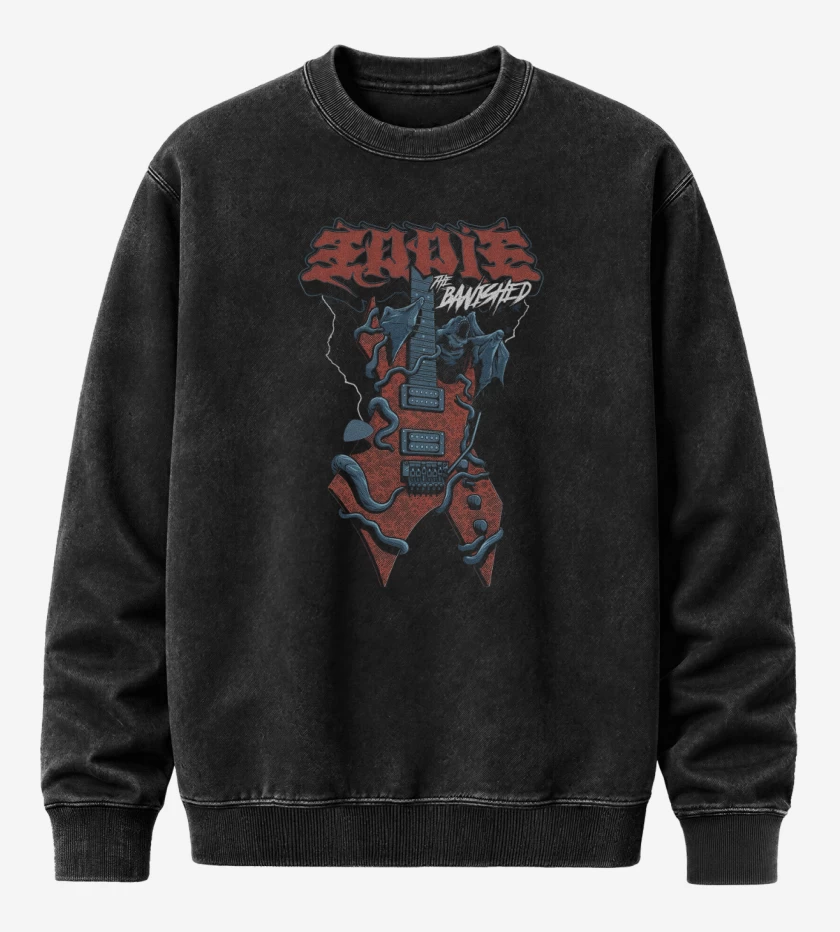 Poleron Polo Acid Wash Negro de The Banished
