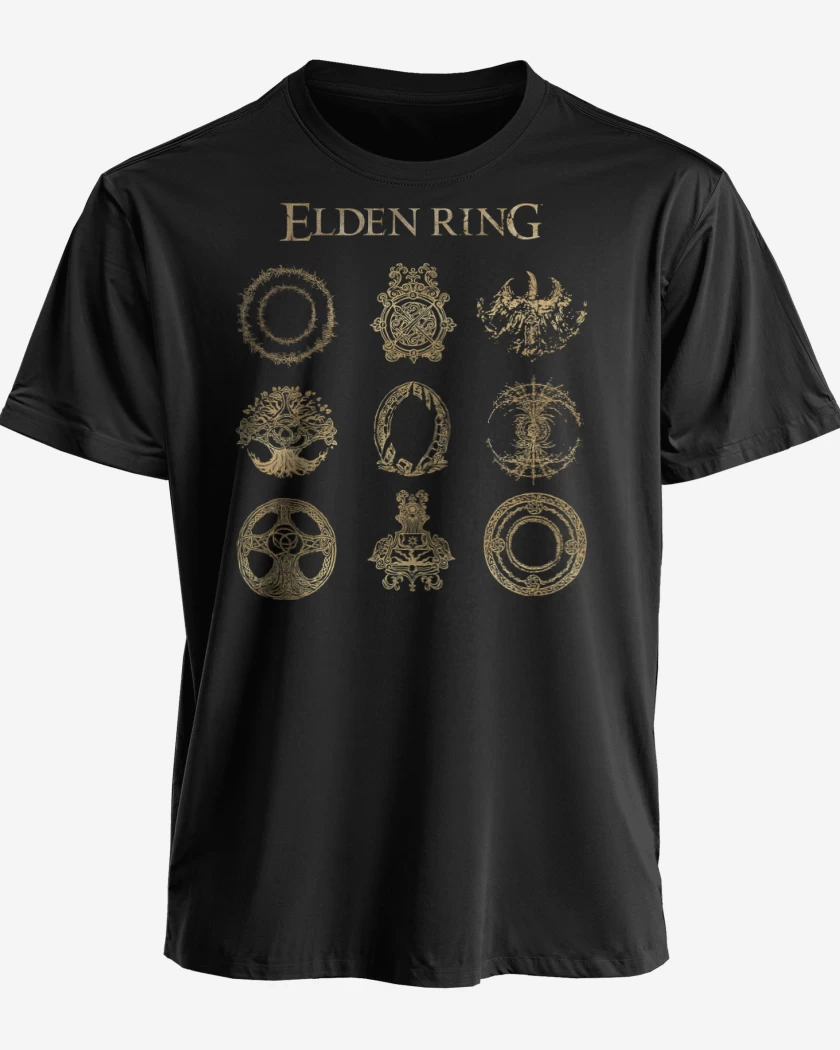 Polera premium Negro de Símbolos de Elden