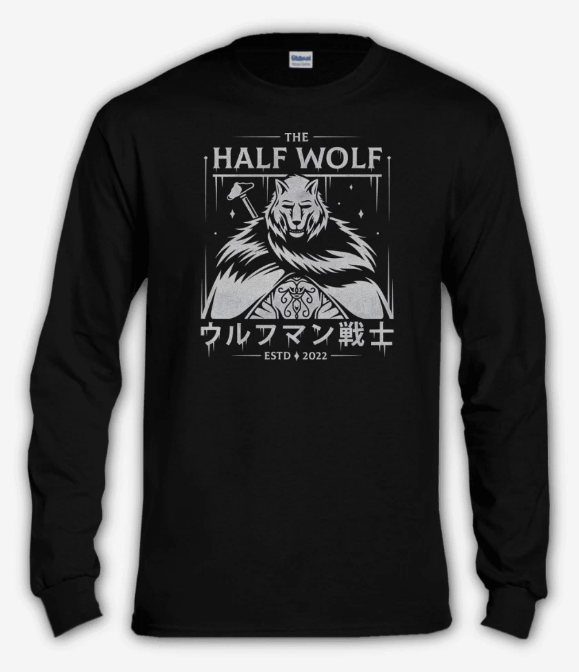 Polera manga larga Half Wolf Blaidd