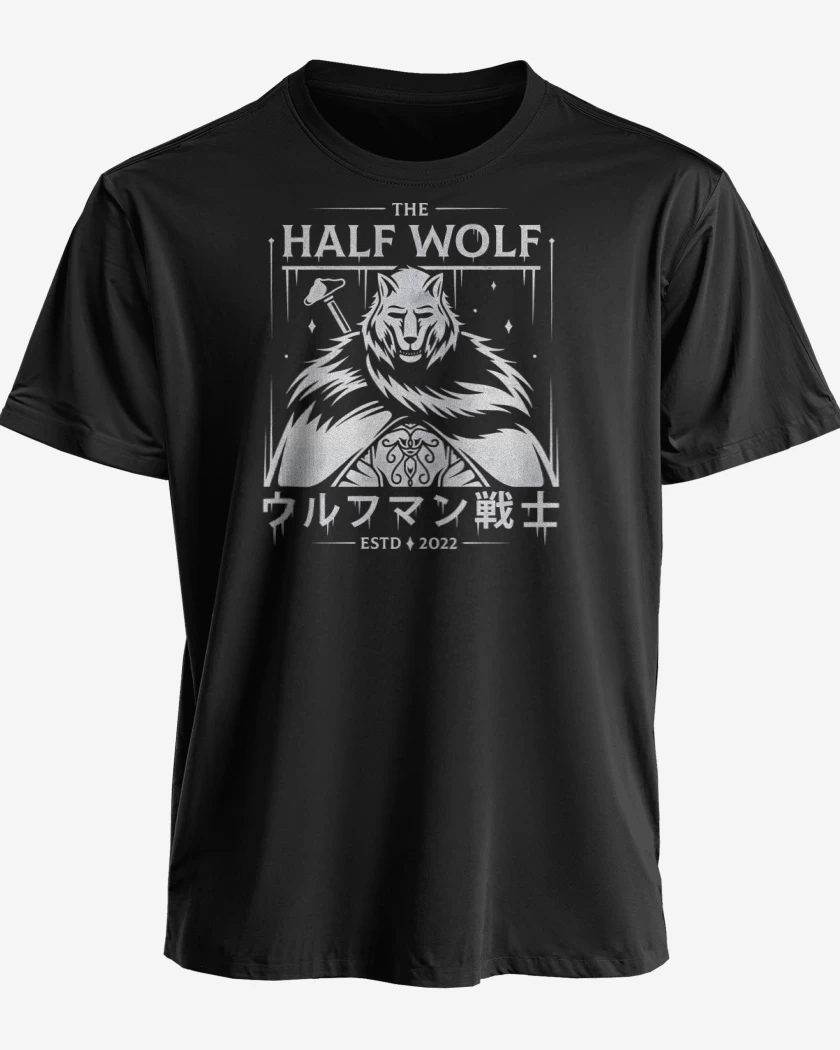 Polera premium Negro de Half Wolf Blaidd
