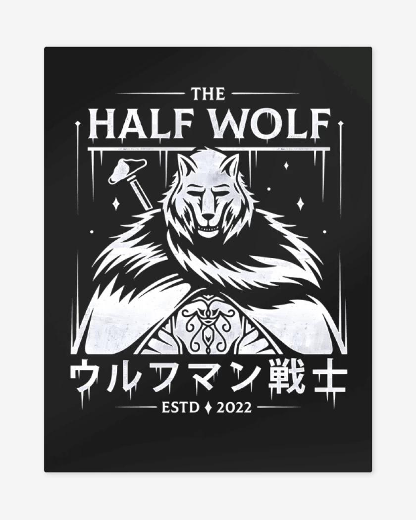 Print metalico Negro de Half Wolf Blaidd