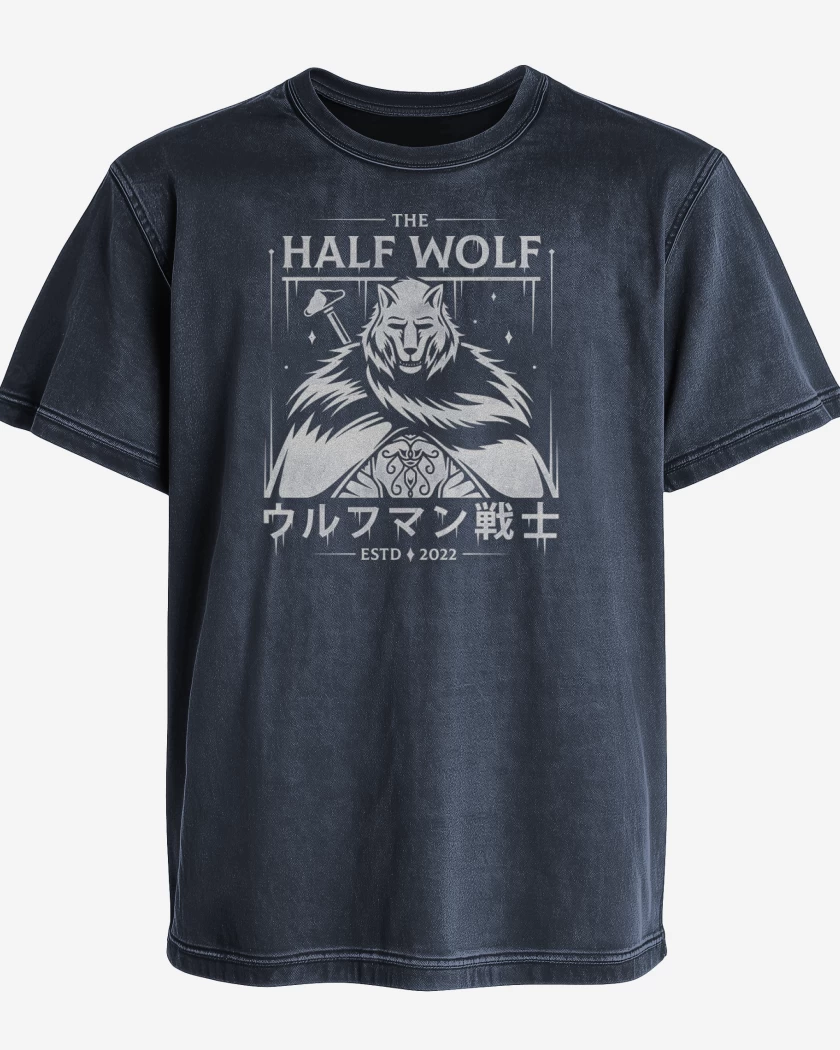 Polera desgastada Half Wolf Blaidd