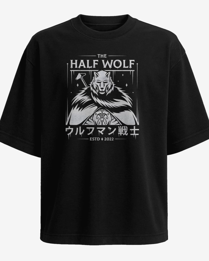 Polera Oversize Half Wolf Blaidd