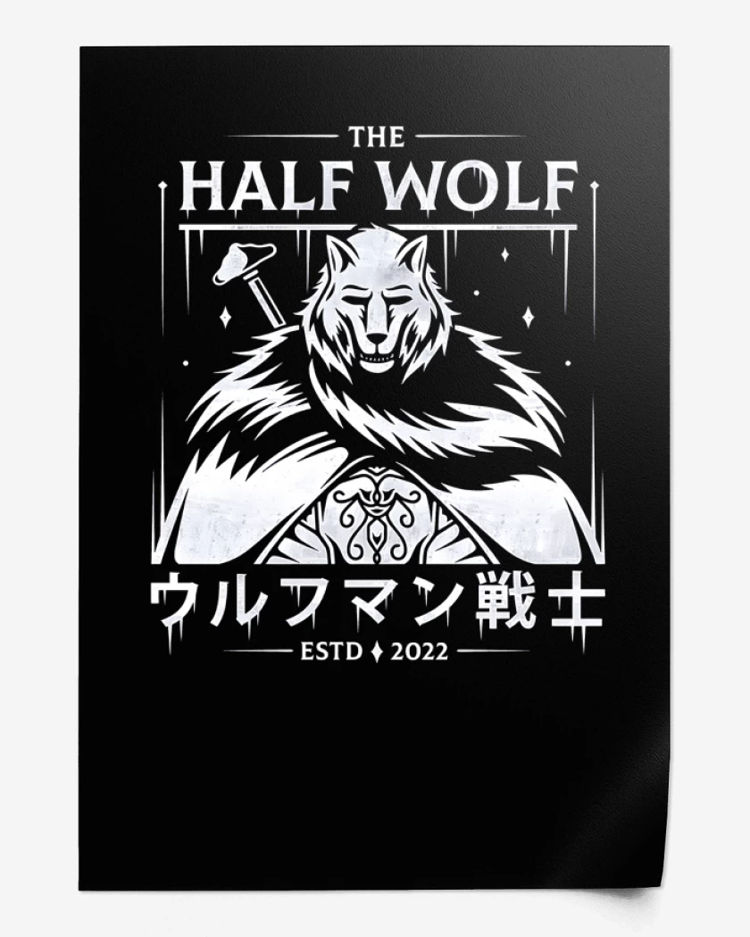 Print Half Wolf Blaidd
